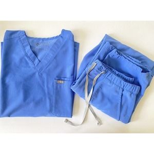 FIGS Men's Scrub Set Pants & Top Ceil Blue Medical Health Size Medium